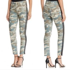 Mother High Waisted Looker Ankle Fray Green Camo/Camoflauge Denim Jeans Size 26